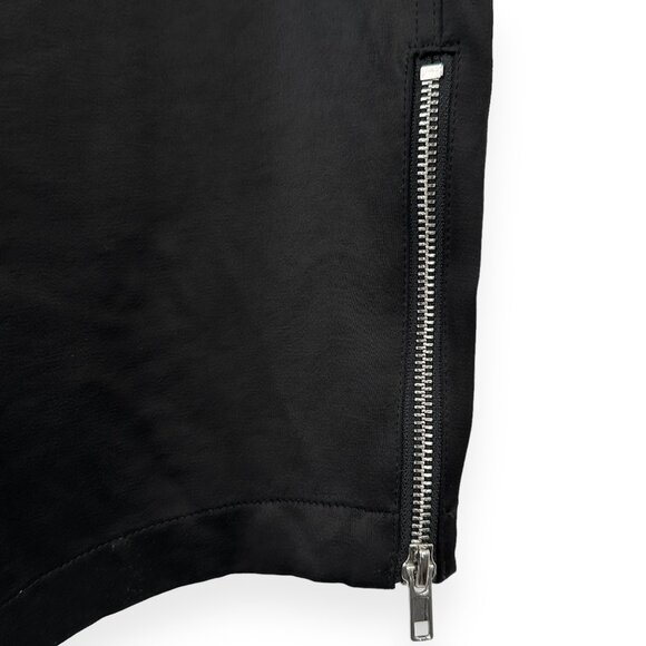 Saint Art Courtney Mid Rise Charmeuse Pant - Black Loose Fit Satin Cargo Pants - Picture 7 of 14